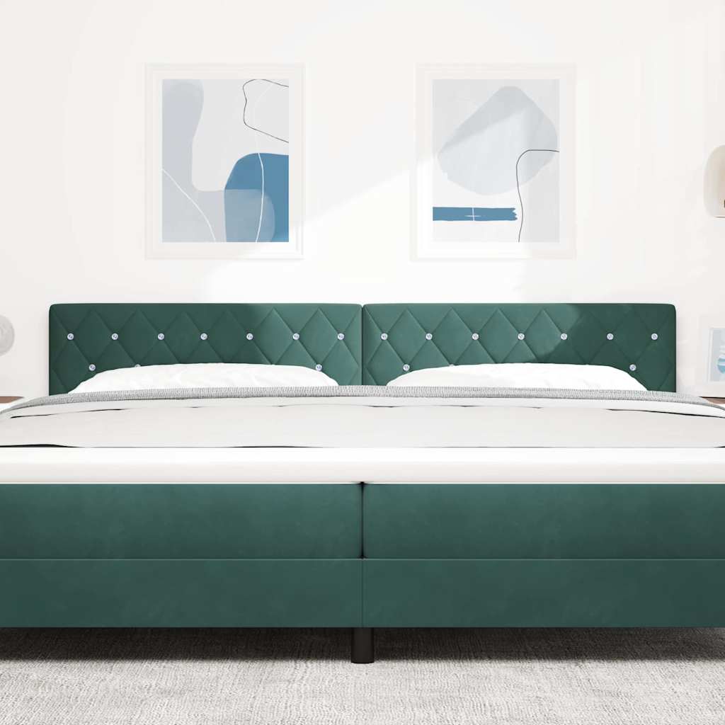 Tête de Lit LED Argyle Vert foncé 100 cm Velours - XIOS