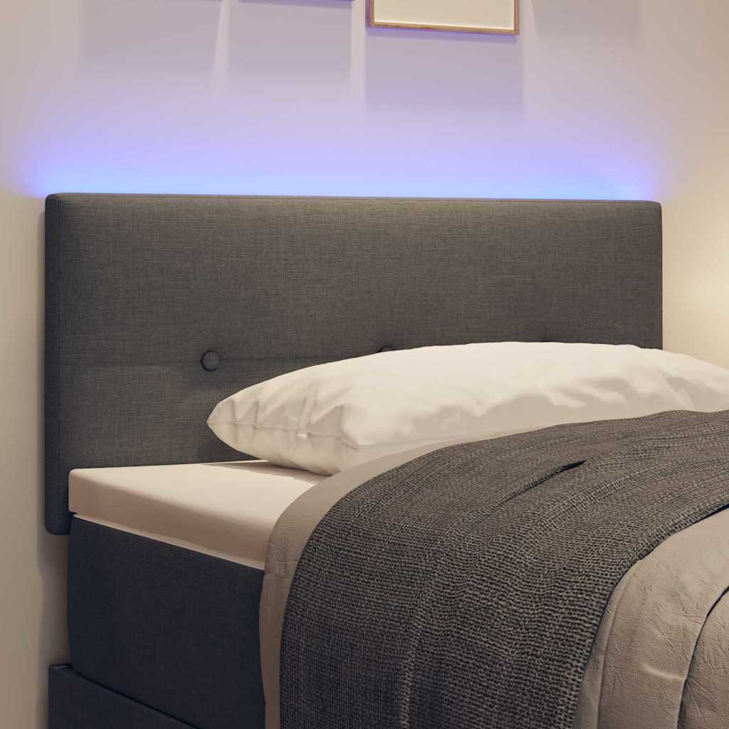 Tête de Lit LED avec des lumières à LED Gris foncé 80 cm tissu - XIOS