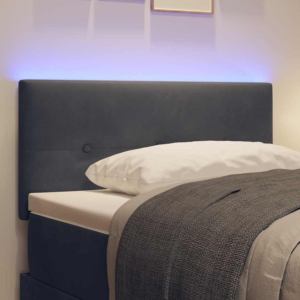 Tête de lit avec des lumières à LED Réglable Gris 90 cm Velours - XIOS