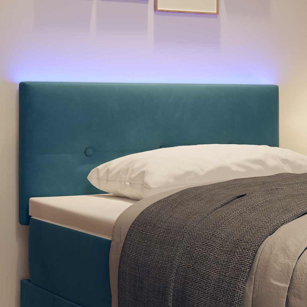 Tête de lit avec des lumières à LED Réglable Bleu 90 cm Velours - XIOS