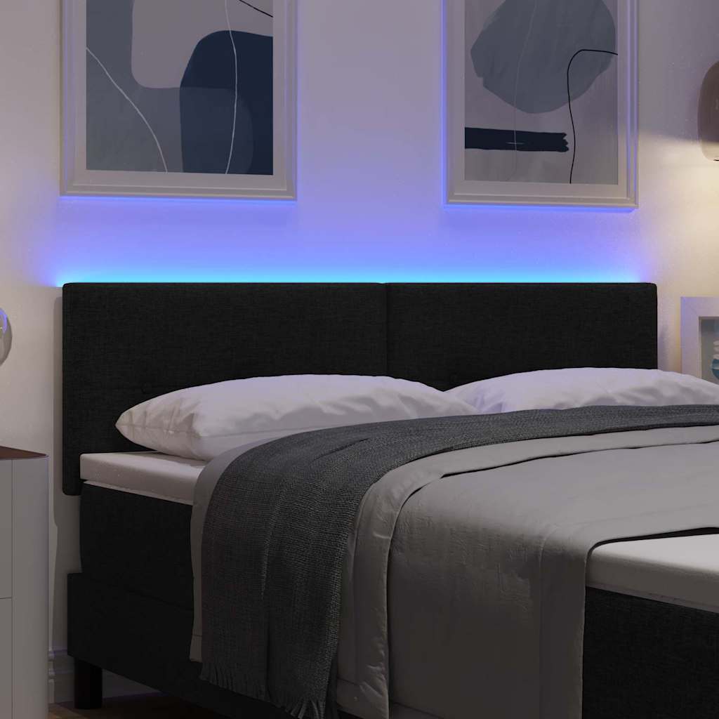 Tête de lit LED avec des lumières à LED Noir 144 cm Polyester - XIOS