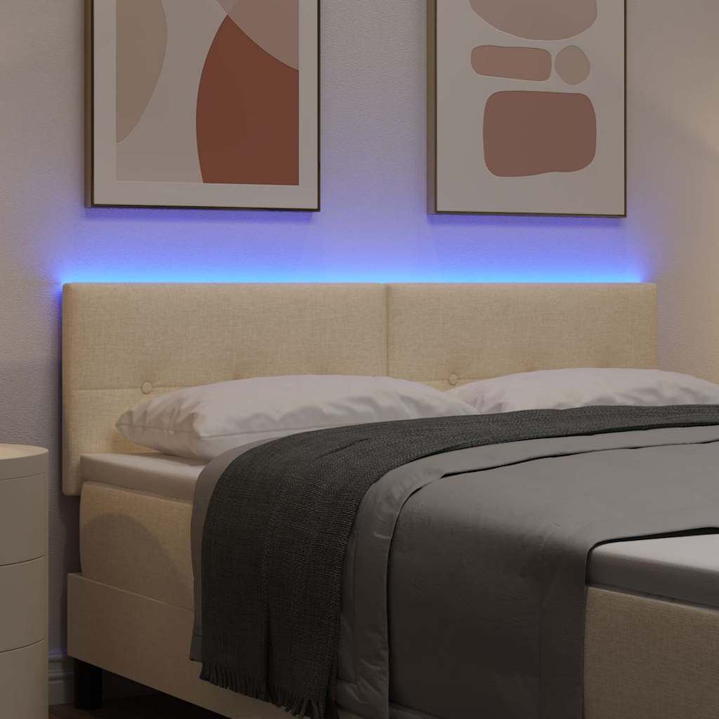 Tête de lit LED avec des lumières à LED Crème 144 cm Polyester - XIOS