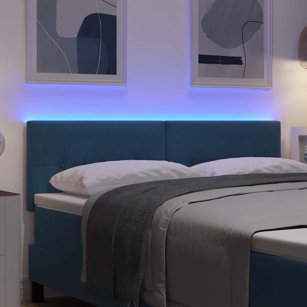 Tête de lit avec des lumières à LED Réglable Bleu 72 cm Velours - XIOS