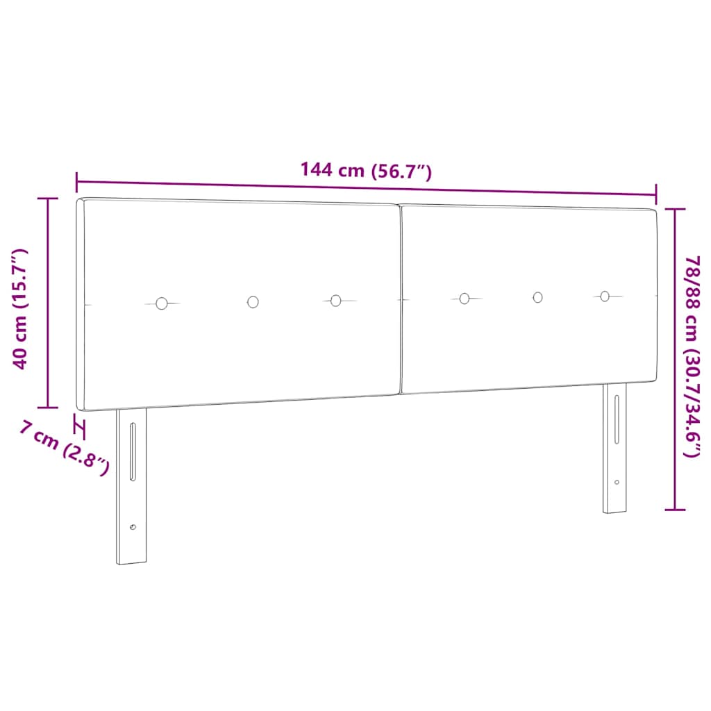 Tête de lit avec des lumières à LED Réglable Bleu 72 cm Velours - XIOS
