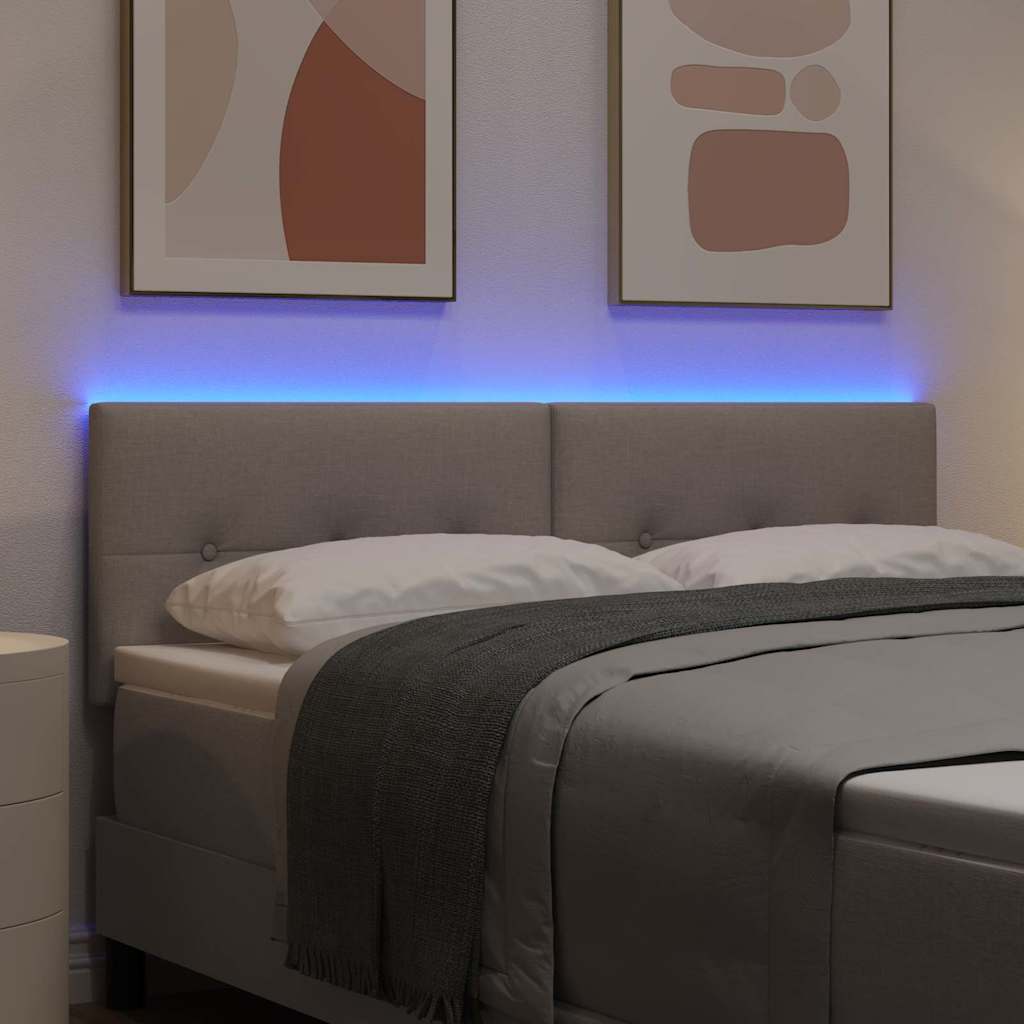 Tête de lit LED avec des lumières à LED Taupe 160 cm Polyester - XIOS