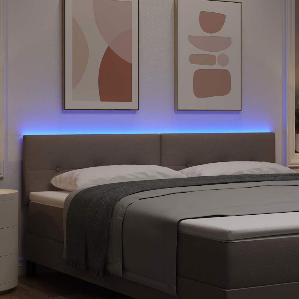 Tête de lit LED avec des lumières à LED Taupe 180 cm Polyester - XIOS