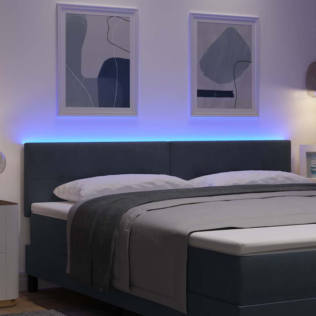 Tête de lit LED avec des lumières à LED Gris 180 cm Polyester