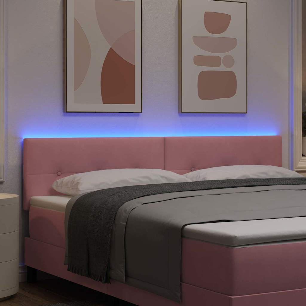 Tête de lit LED avec des lumières à LED Rose 180 cm Polyester - XIOS