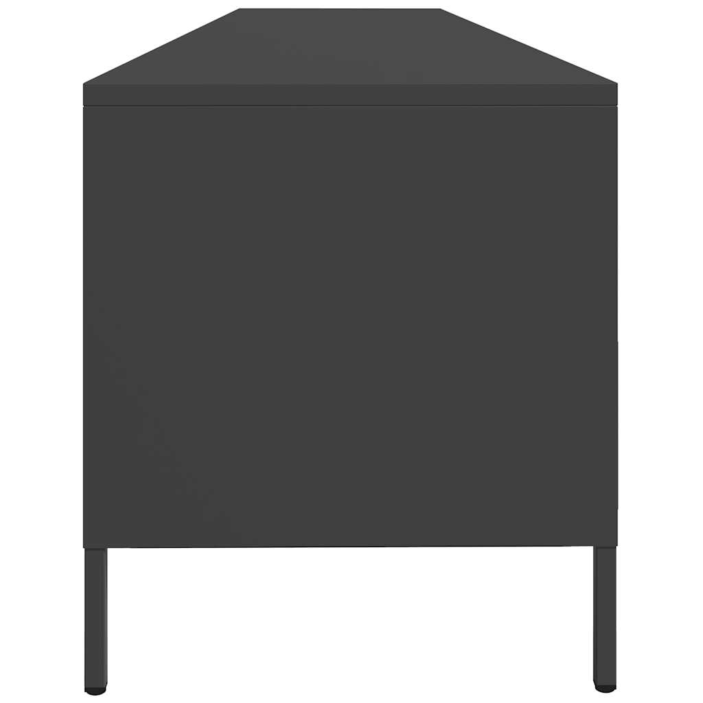 Meuble TV noir 202x39x43,5 cm acier laminé à froid - XIOS