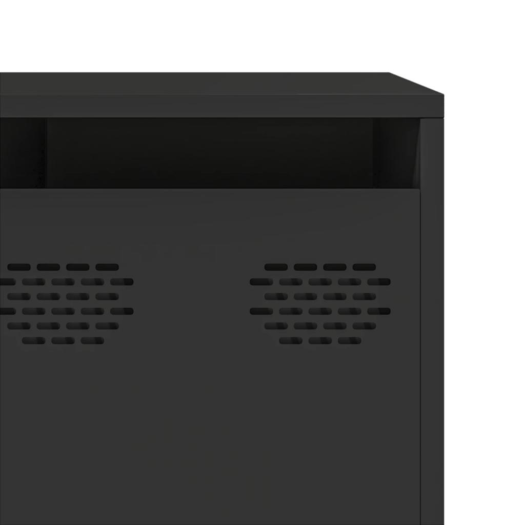 Meuble TV noir 202x39x43,5 cm acier laminé à froid - XIOS