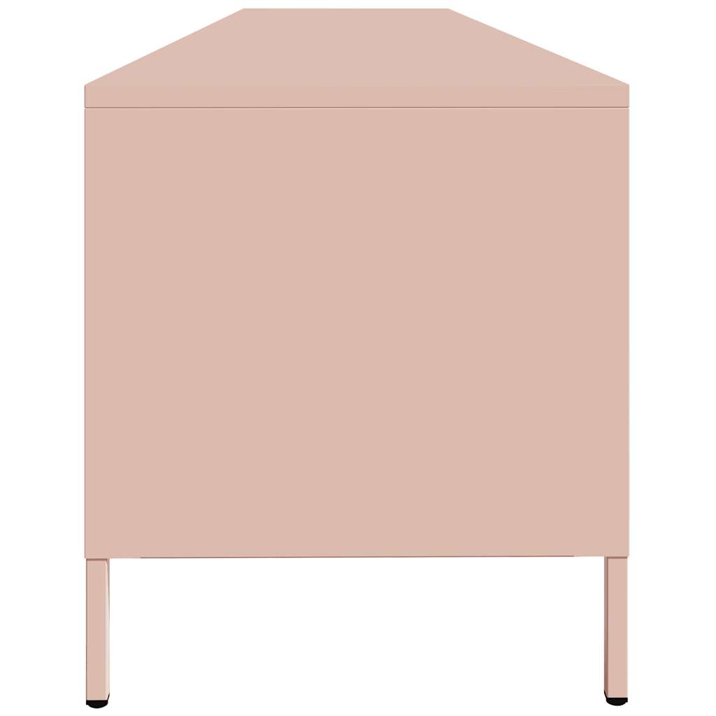 Meuble TV rose 202x39x43,5 cm acier laminé à froid - XIOS