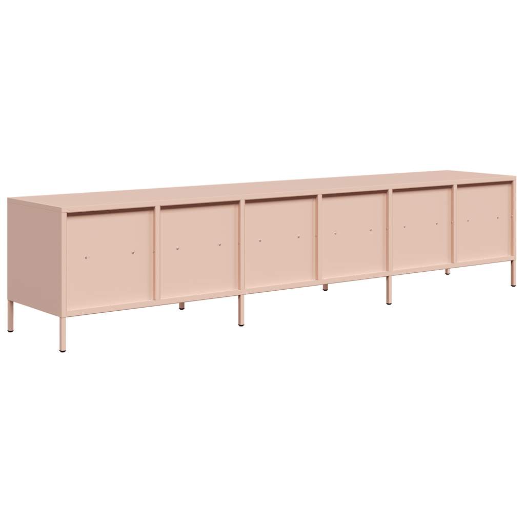 Meuble TV rose 202x39x43,5 cm acier laminé à froid - XIOS