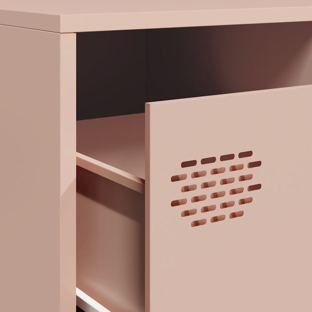 Meuble TV rose 202x39x43,5 cm acier laminé à froid - XIOS