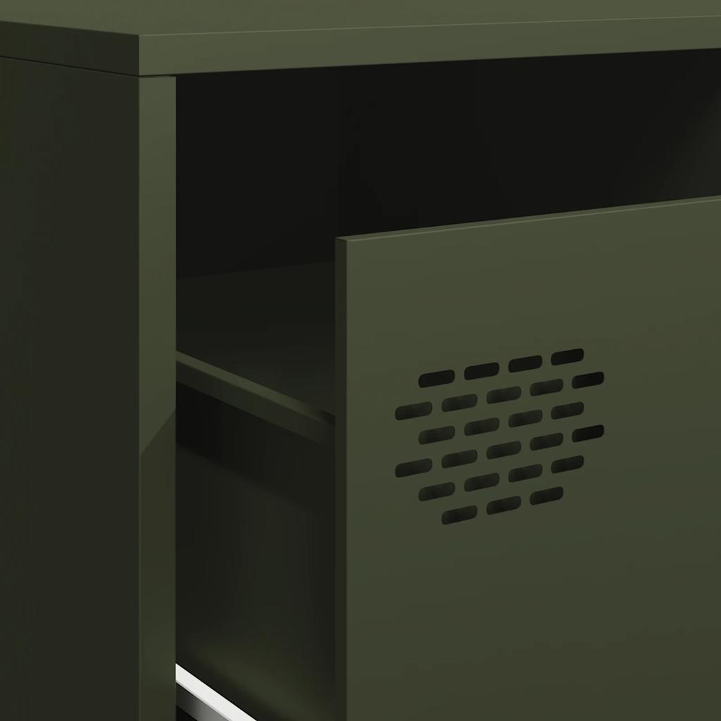 Meuble TV vert olive 202x39x43,5 cm acier laminé à froid - XIOS