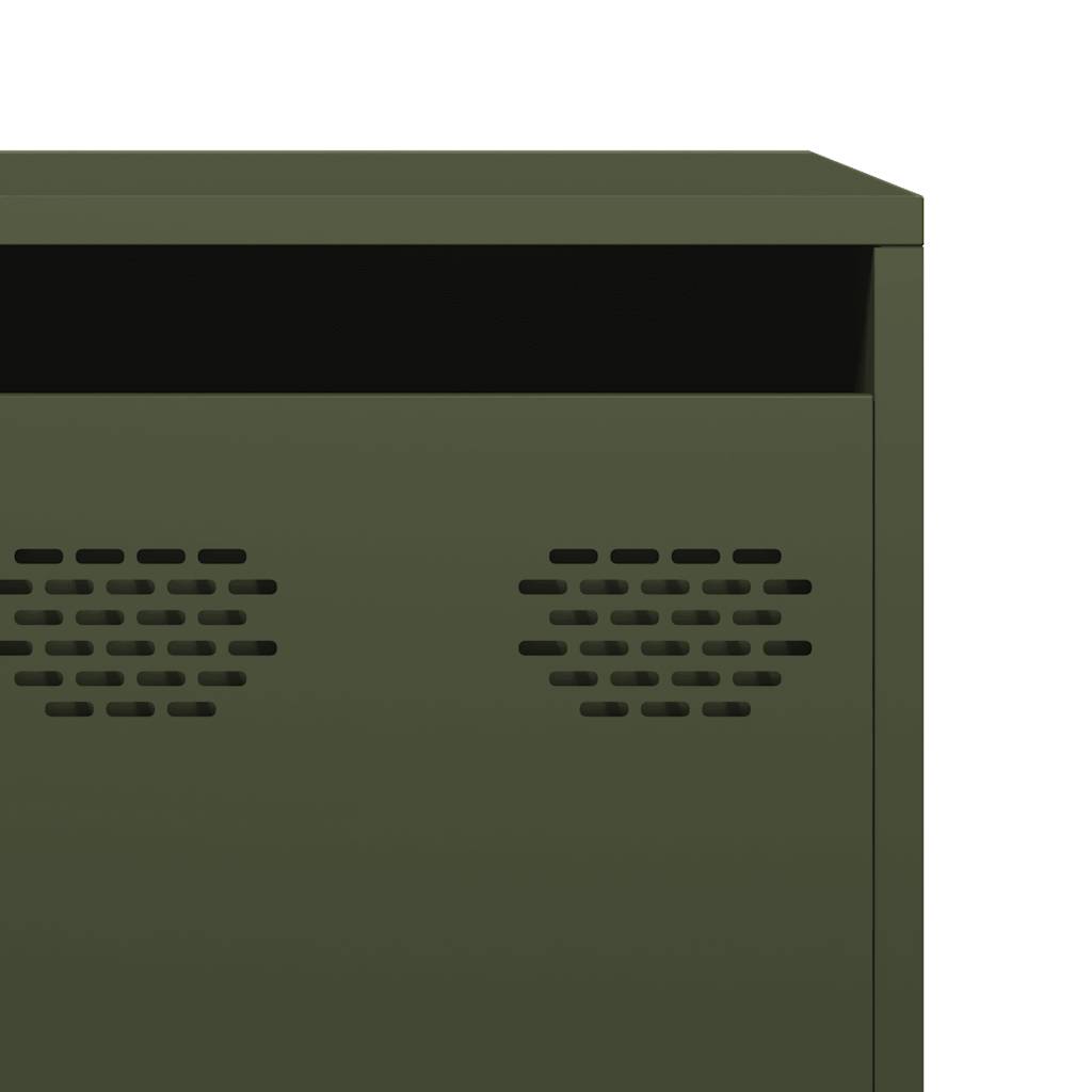 Meuble TV vert olive 202x39x43,5 cm acier laminé à froid - XIOS