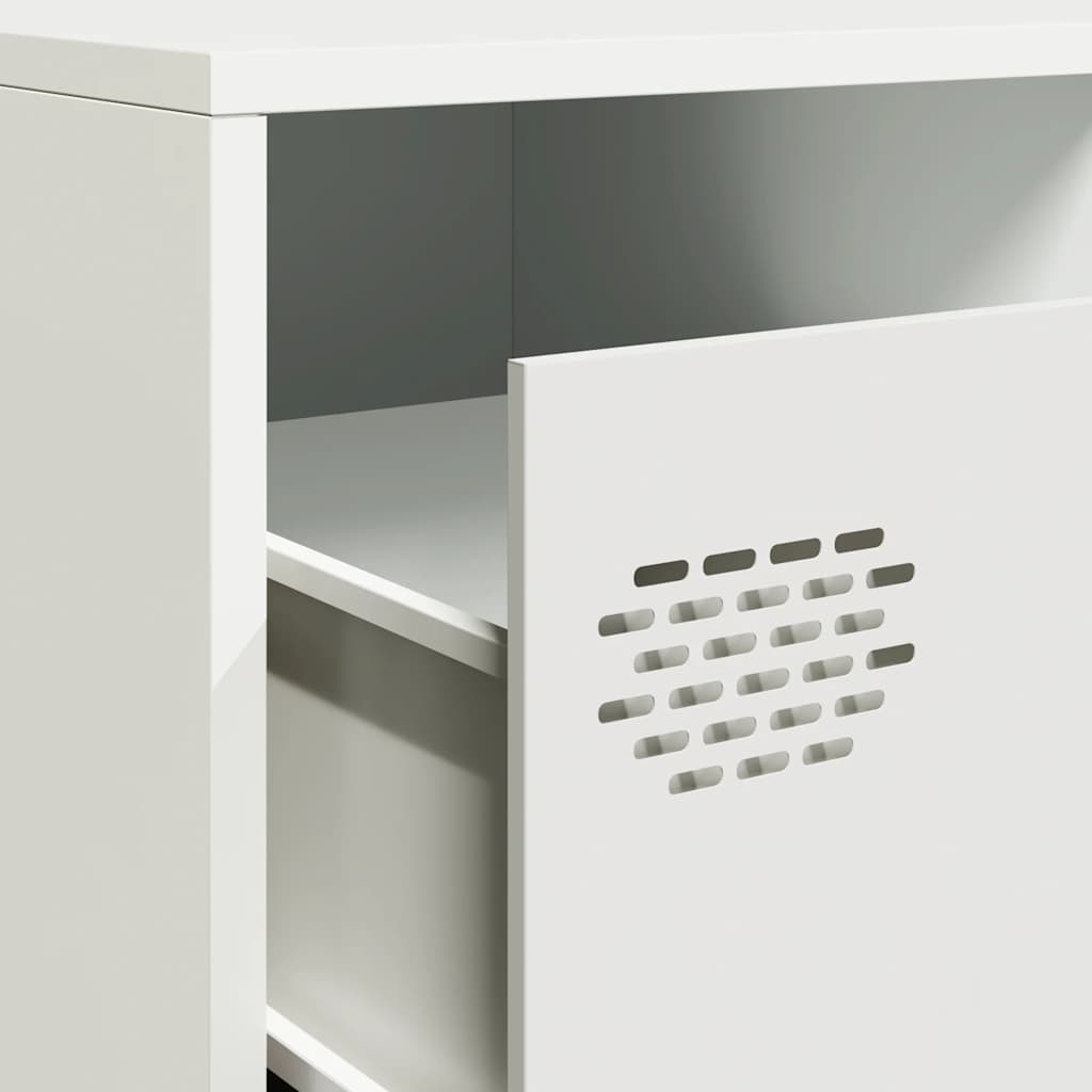 Meuble TV blanc 202x39x43,5 cm acier laminé à froid - XIOS