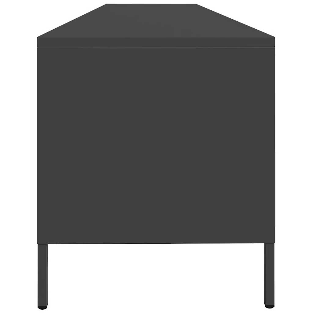 Meuble TV noir 202x39x43,5 cm acier laminé à froid - XIOS