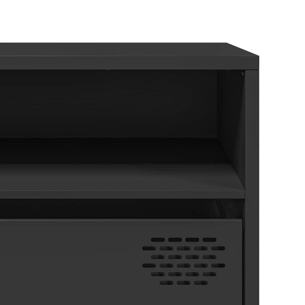 Meuble TV noir 202x39x43,5 cm acier laminé à froid - XIOS