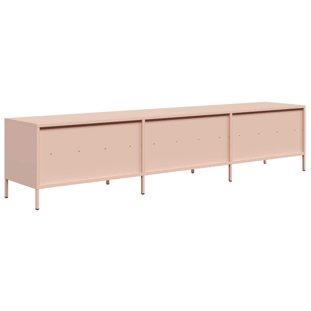 Meuble TV rose 202x39x43,5 cm acier laminé à froid - XIOS