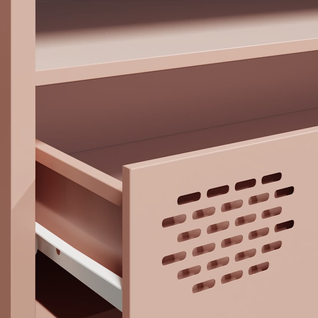 Meuble TV rose 202x39x43,5 cm acier laminé à froid - XIOS