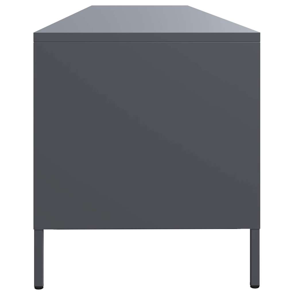 Meuble TV anthracite 202x39x43,5 cm acier laminé à froid - XIOS