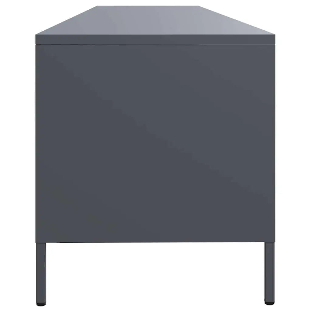 Meuble TV anthracite 202x39x43,5 cm acier laminé à froid - XIOS
