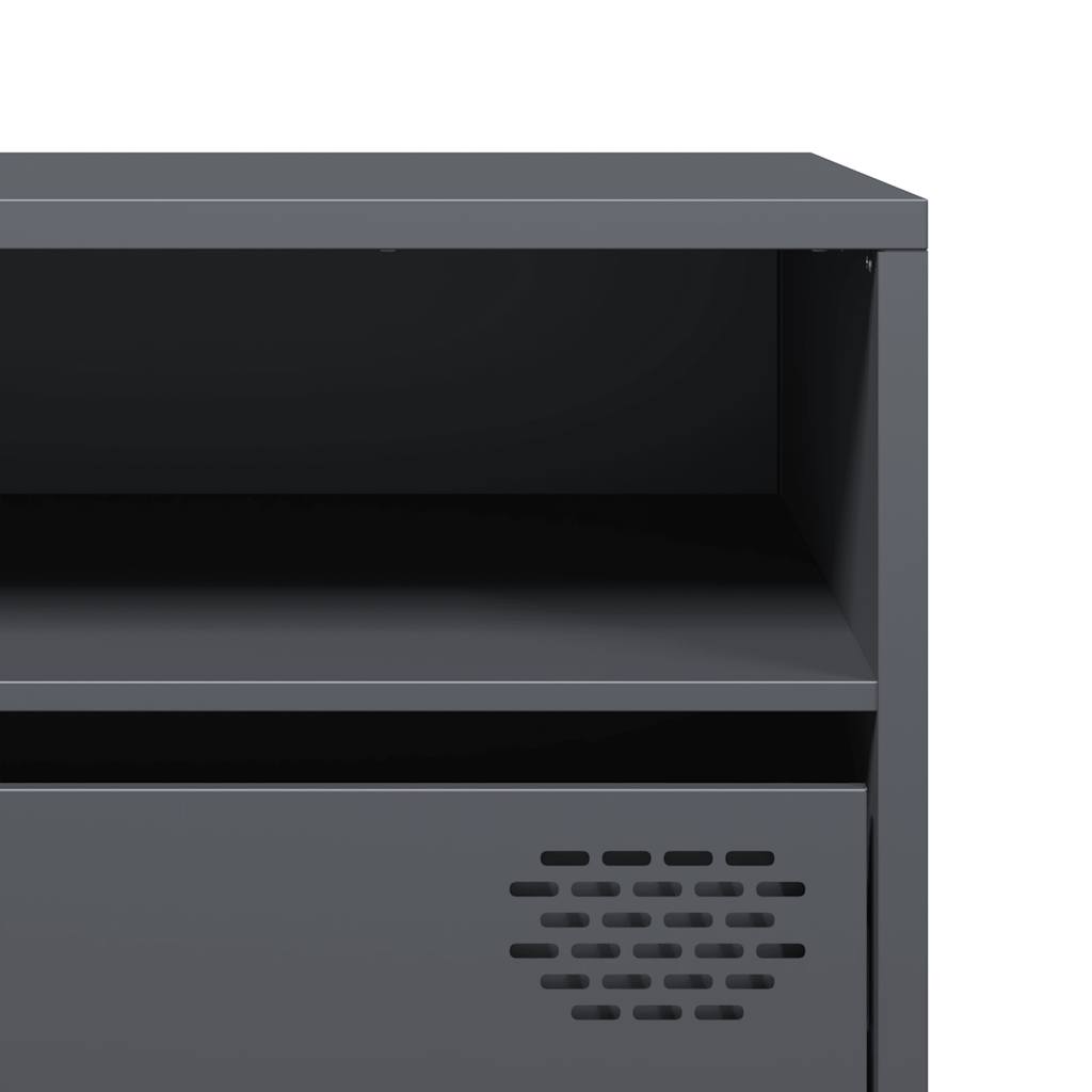 Meuble TV anthracite 202x39x43,5 cm acier laminé à froid - XIOS