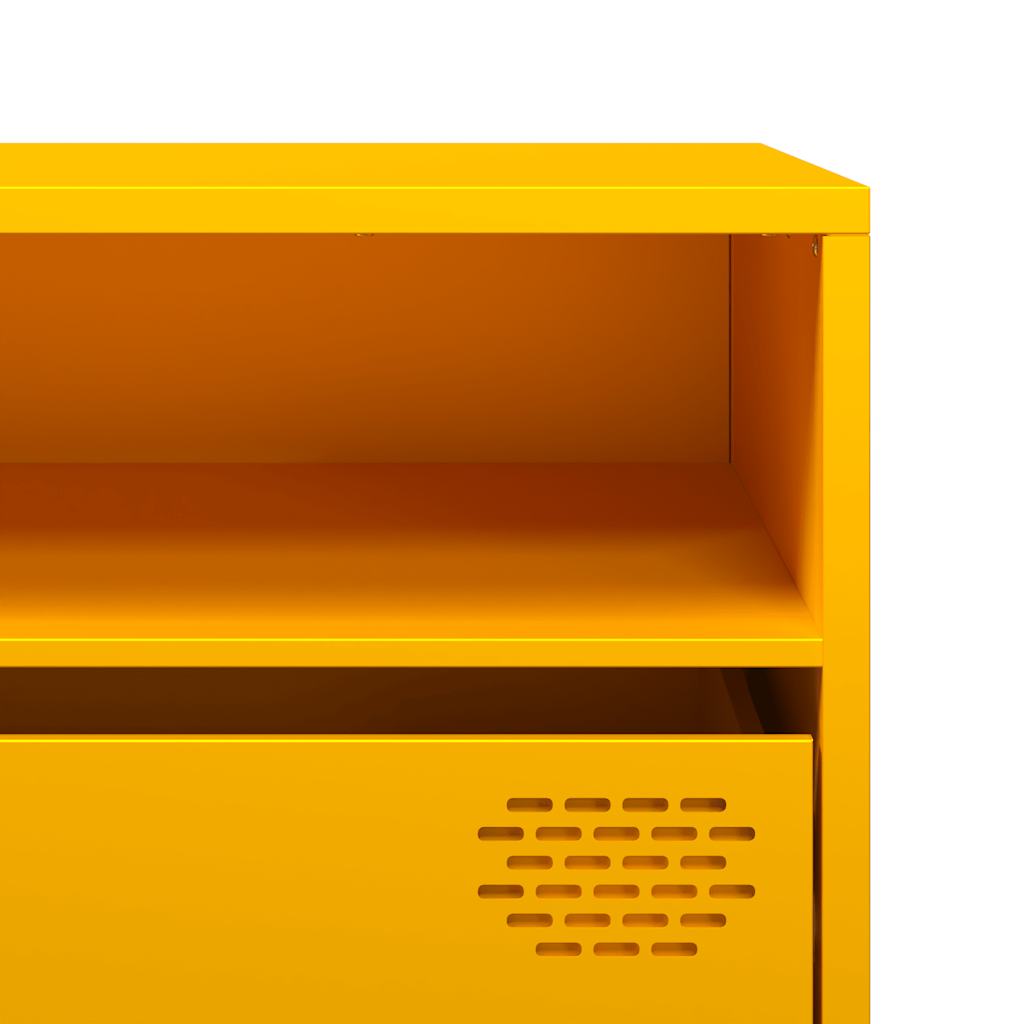 Meuble TV jaune moutarde 202x39x43,5 cm acier laminé à froid - XIOS