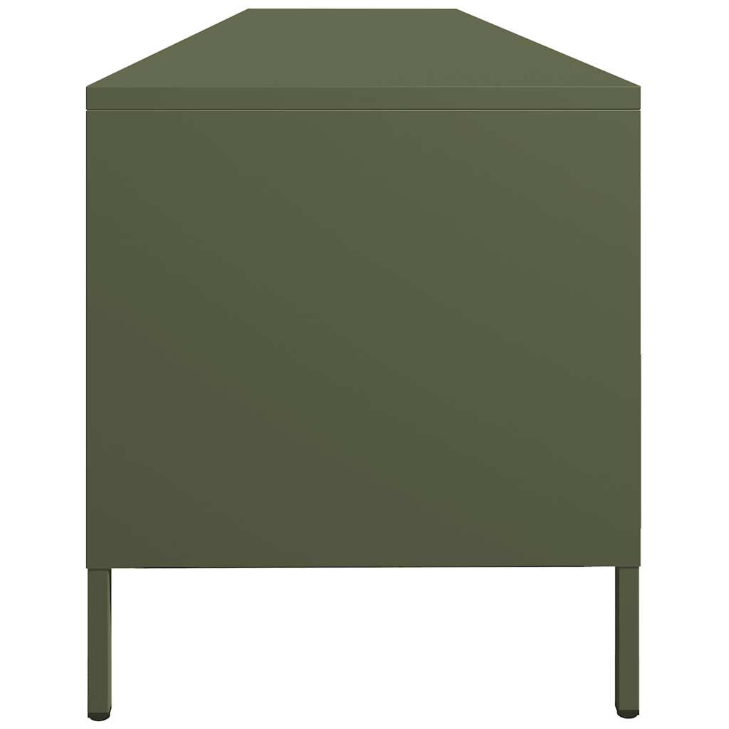 Meuble TV vert olive 202x39x43,5 cm acier laminé à froid - XIOS