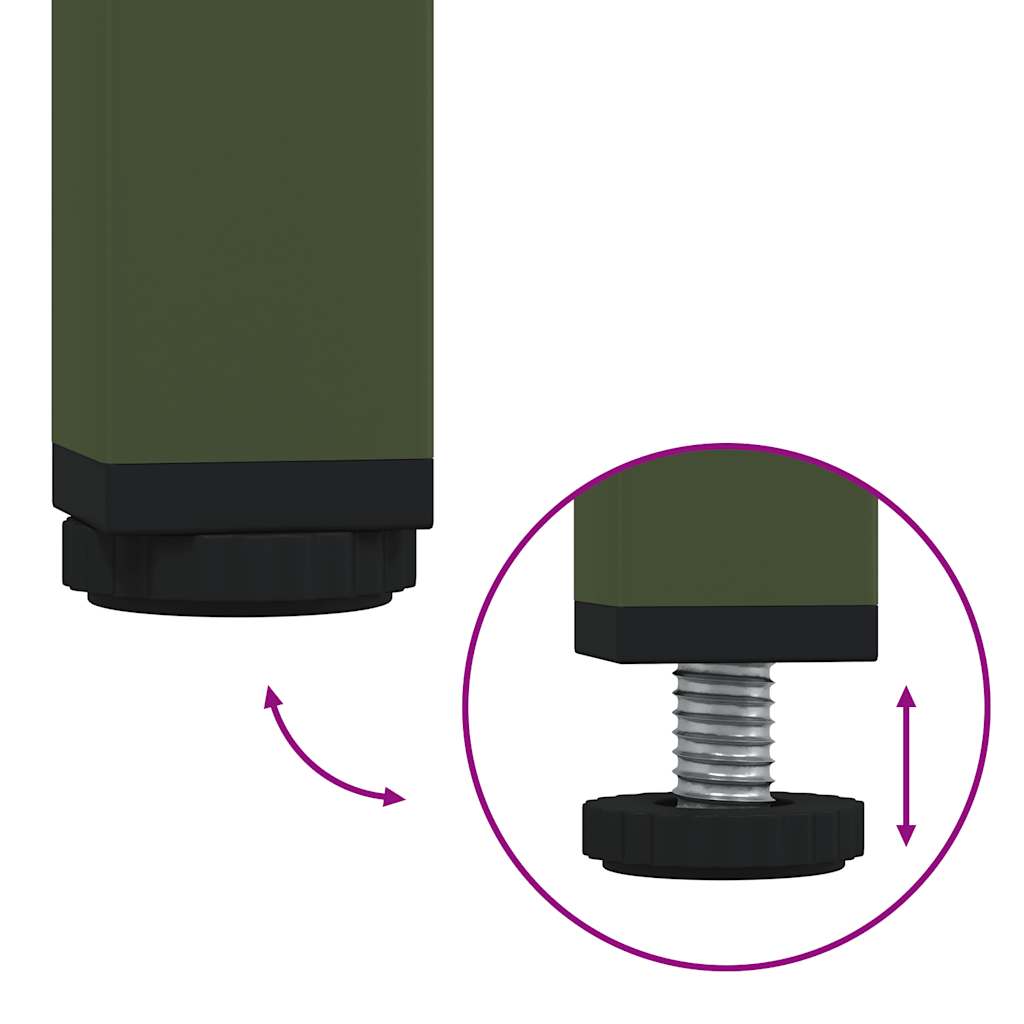 Meuble TV vert olive 202x39x43,5 cm acier laminé à froid - XIOS
