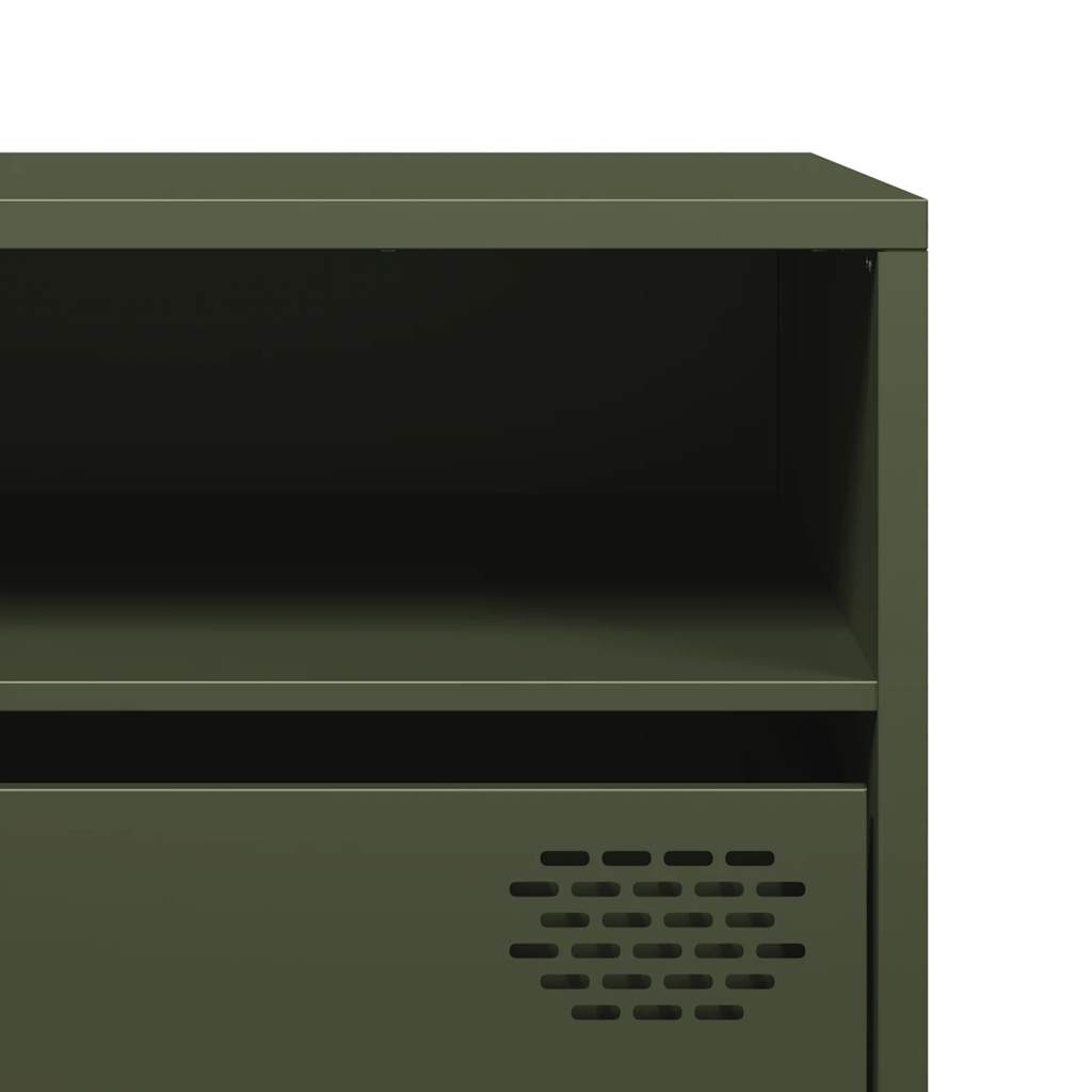 Meuble TV vert olive 202x39x43,5 cm acier laminé à froid - XIOS