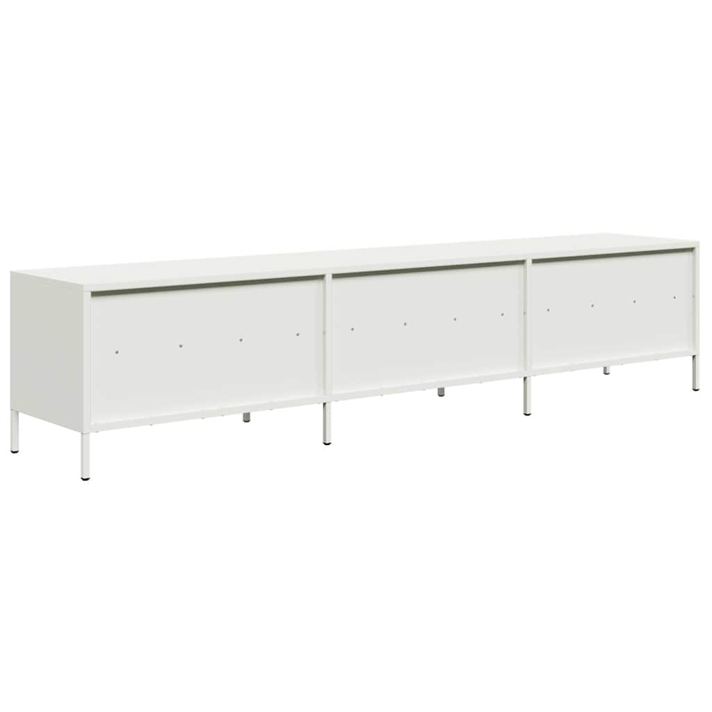 Meuble TV blanc 202x39x43,5 cm acier laminé à froid - XIOS