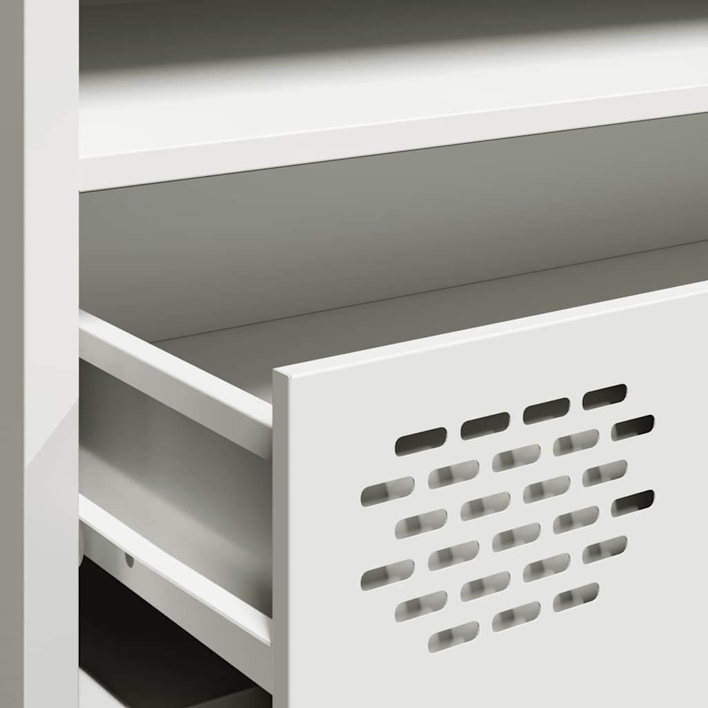 Meuble TV blanc 202x39x43,5 cm acier laminé à froid - XIOS