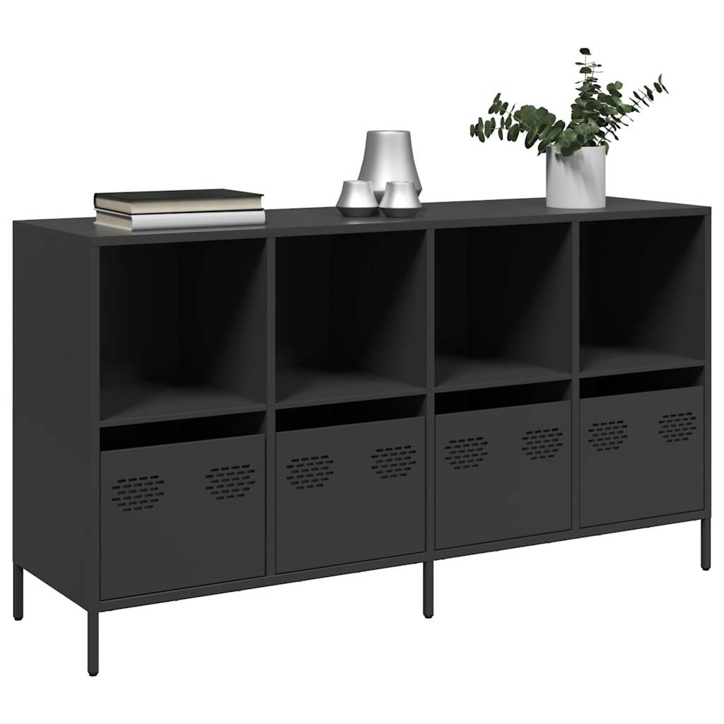 Buffet noir 135x39x73,5 cm acier laminé à froid - XIOS
