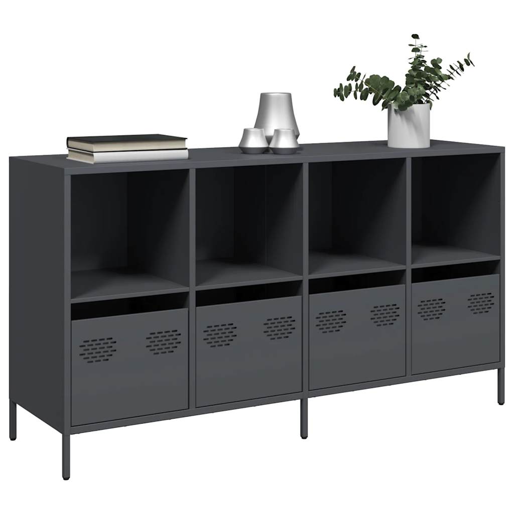 Buffet anthracite 135x39x73,5 cm acier laminé à froid - XIOS