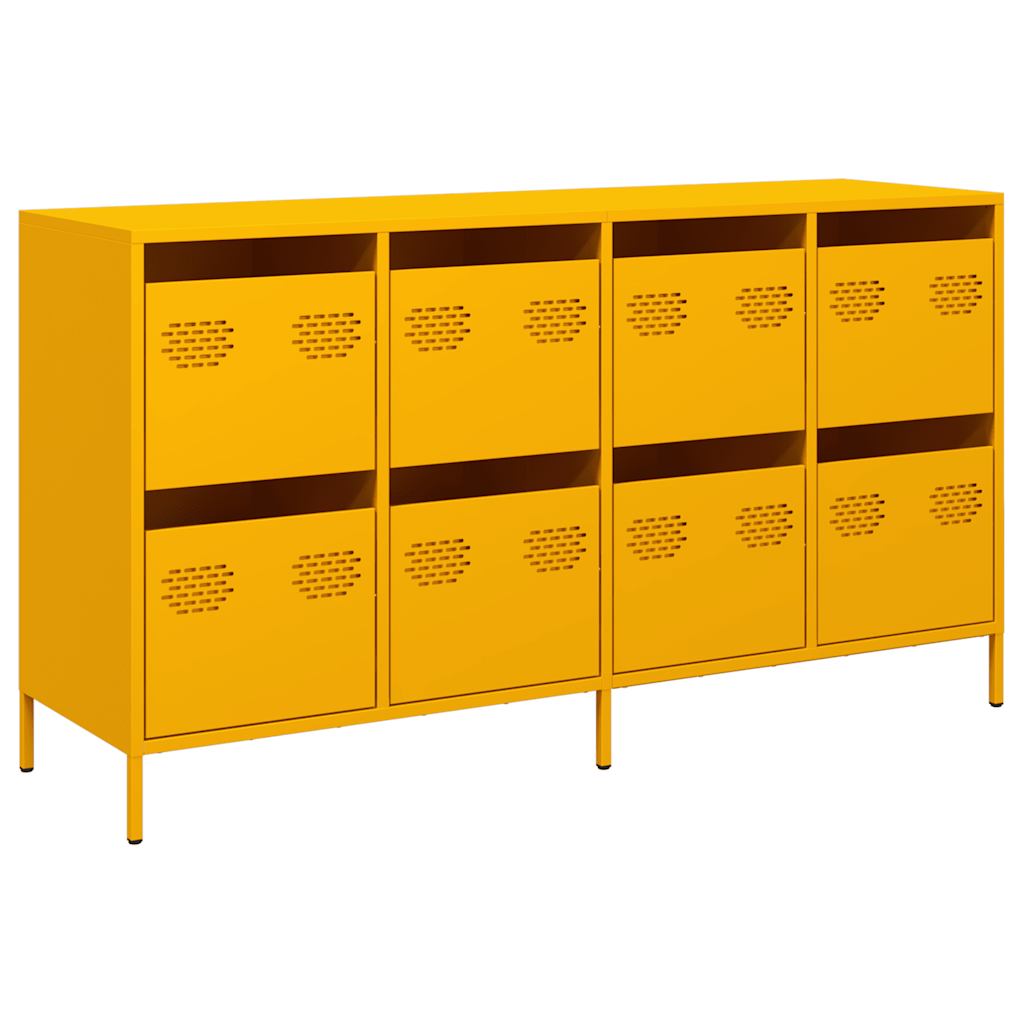 Buffet jaune moutarde 135x39x73,5 cm acier laminé à froid - XIOS