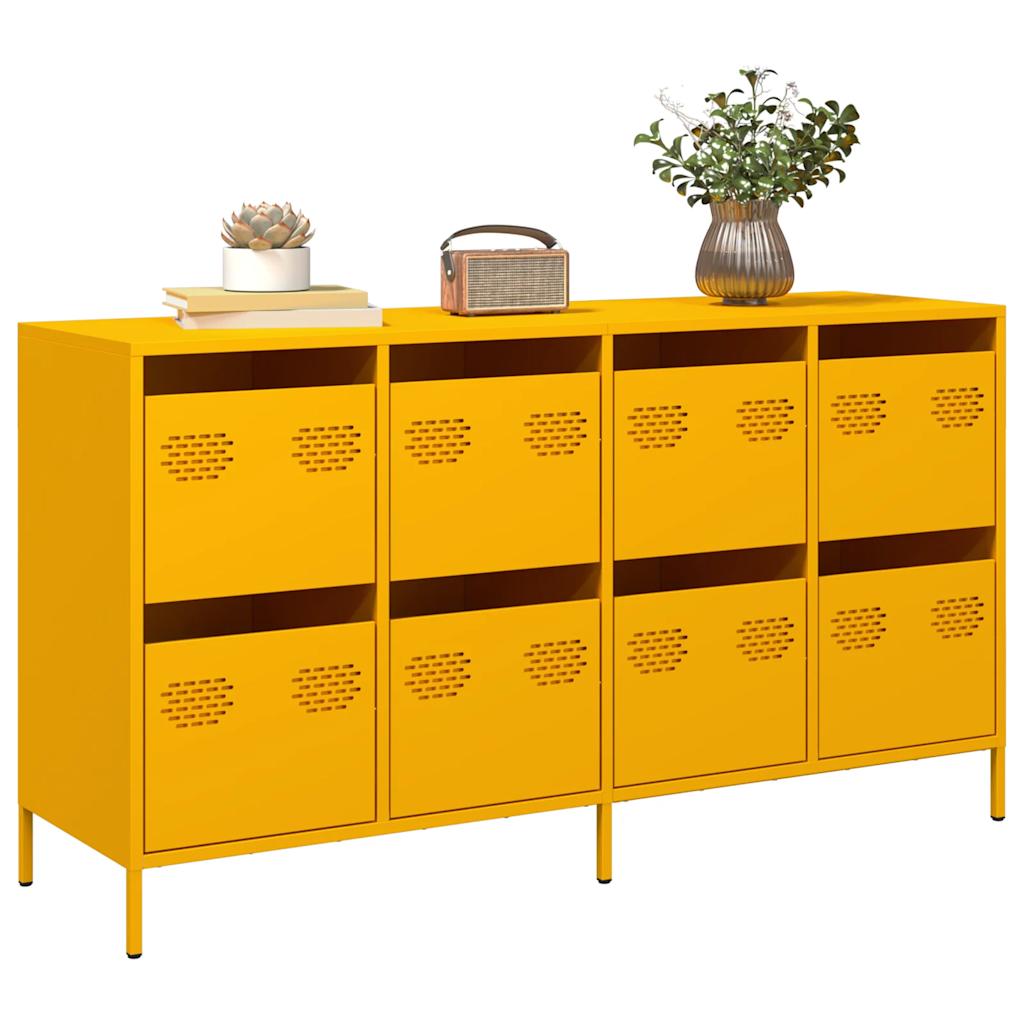 Buffet jaune moutarde 135x39x73,5 cm acier laminé à froid - XIOS