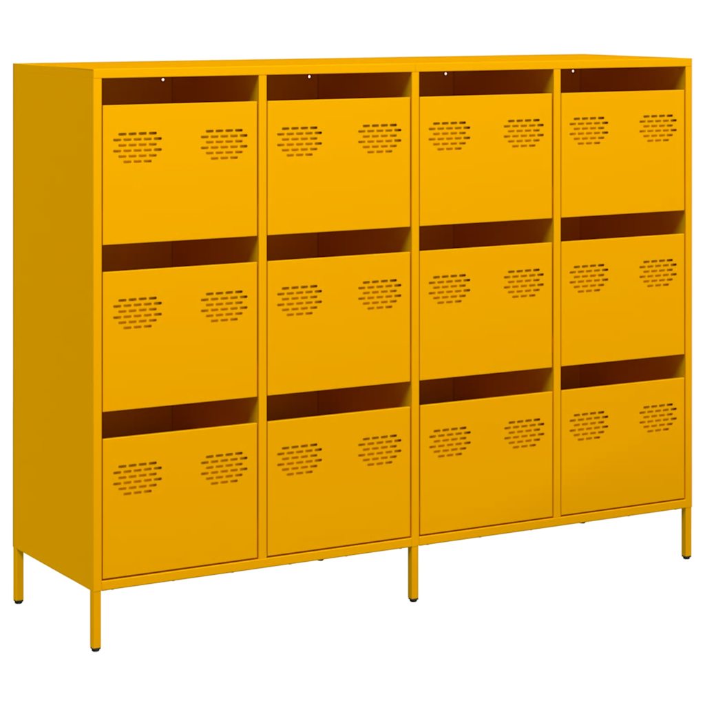 Buffet jaune moutarde 135x39x103,5 cm acier laminé à froid - XIOS
