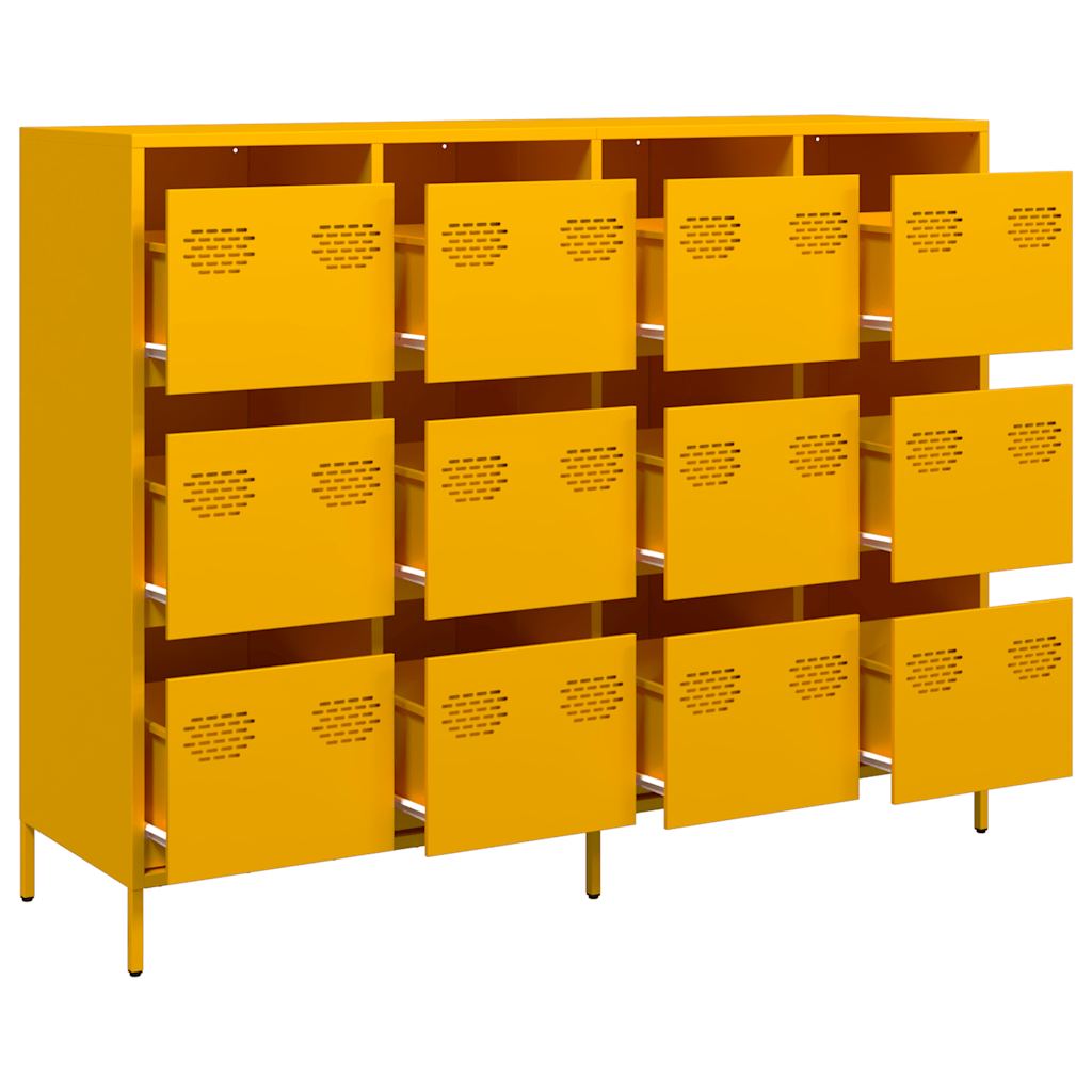 Buffet jaune moutarde 135x39x103,5 cm acier laminé à froid - XIOS