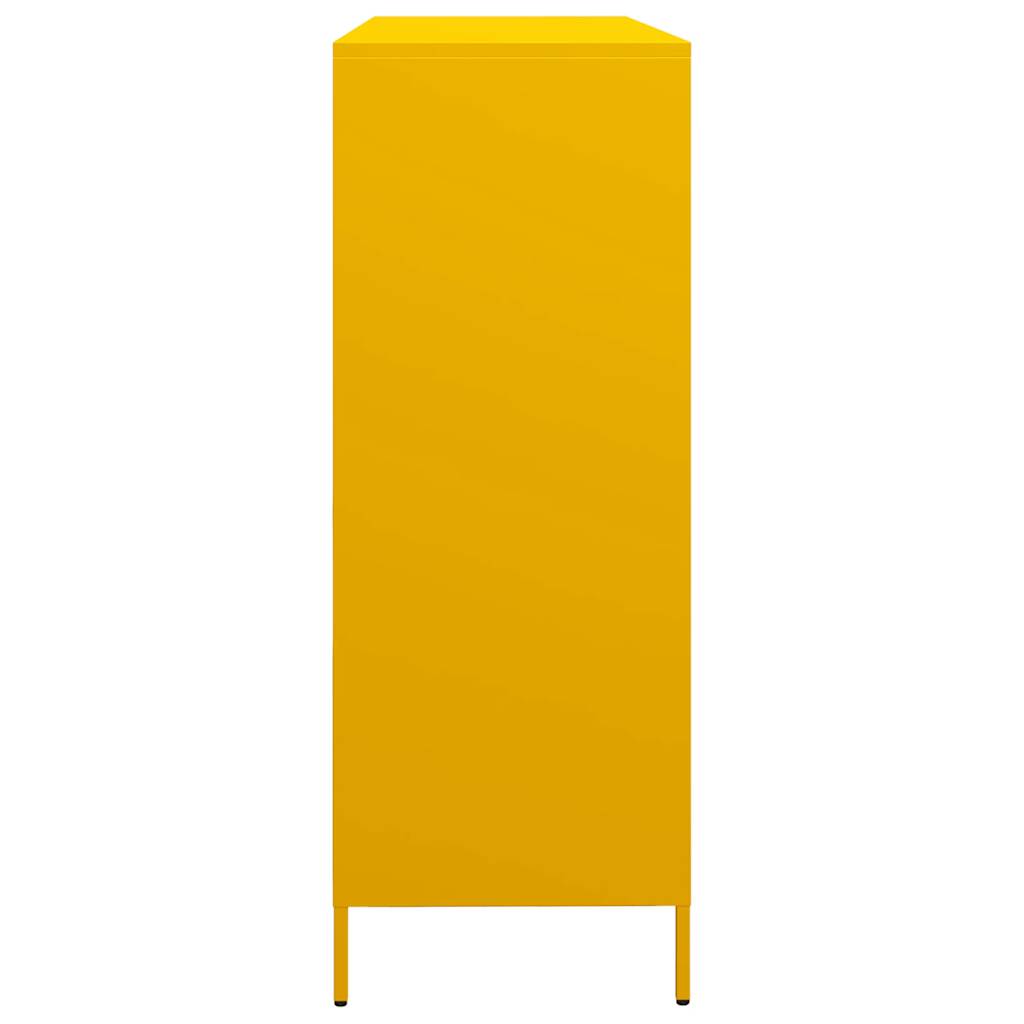 Buffet jaune moutarde 135x39x103,5 cm acier laminé à froid - XIOS