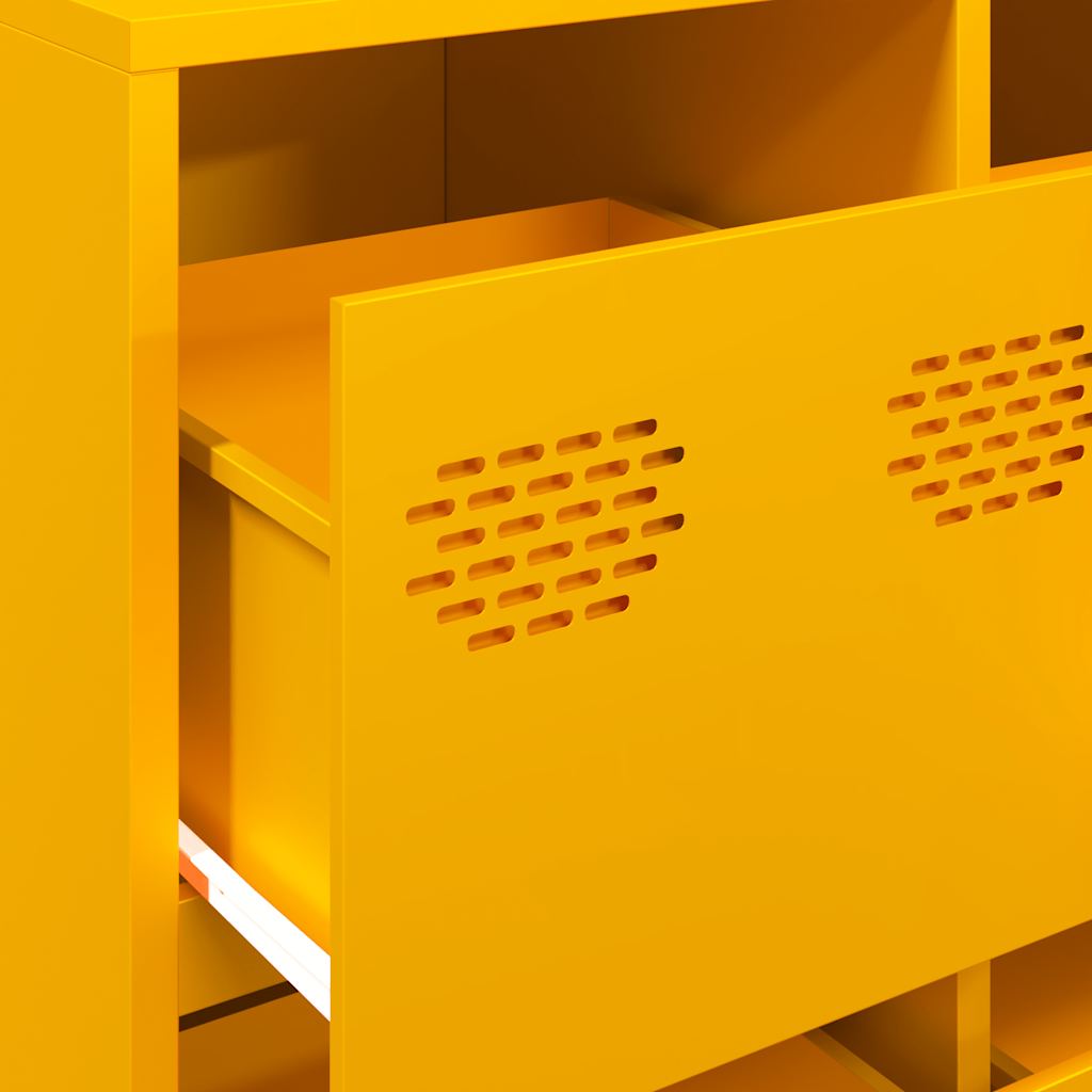 Buffet jaune moutarde 135x39x103,5 cm acier laminé à froid - XIOS