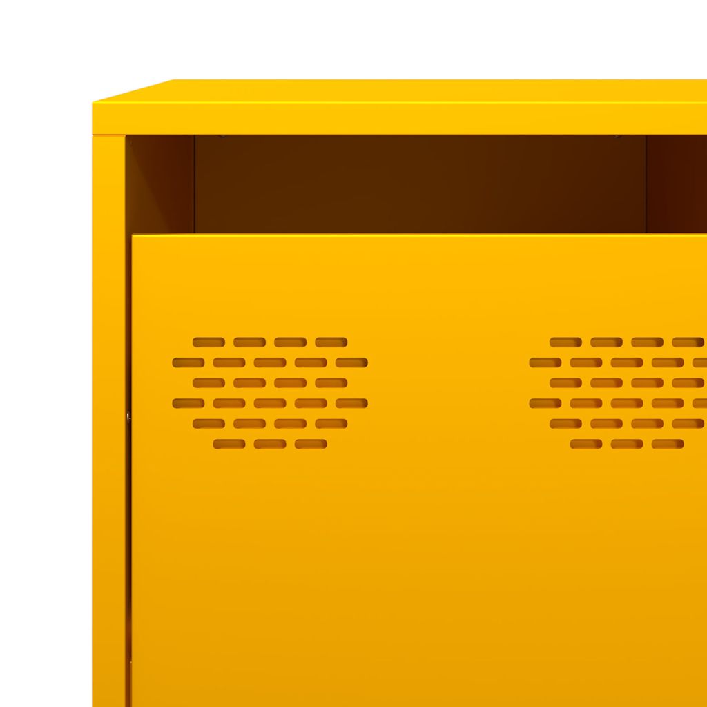 Buffet jaune moutarde 135x39x103,5 cm acier laminé à froid - XIOS