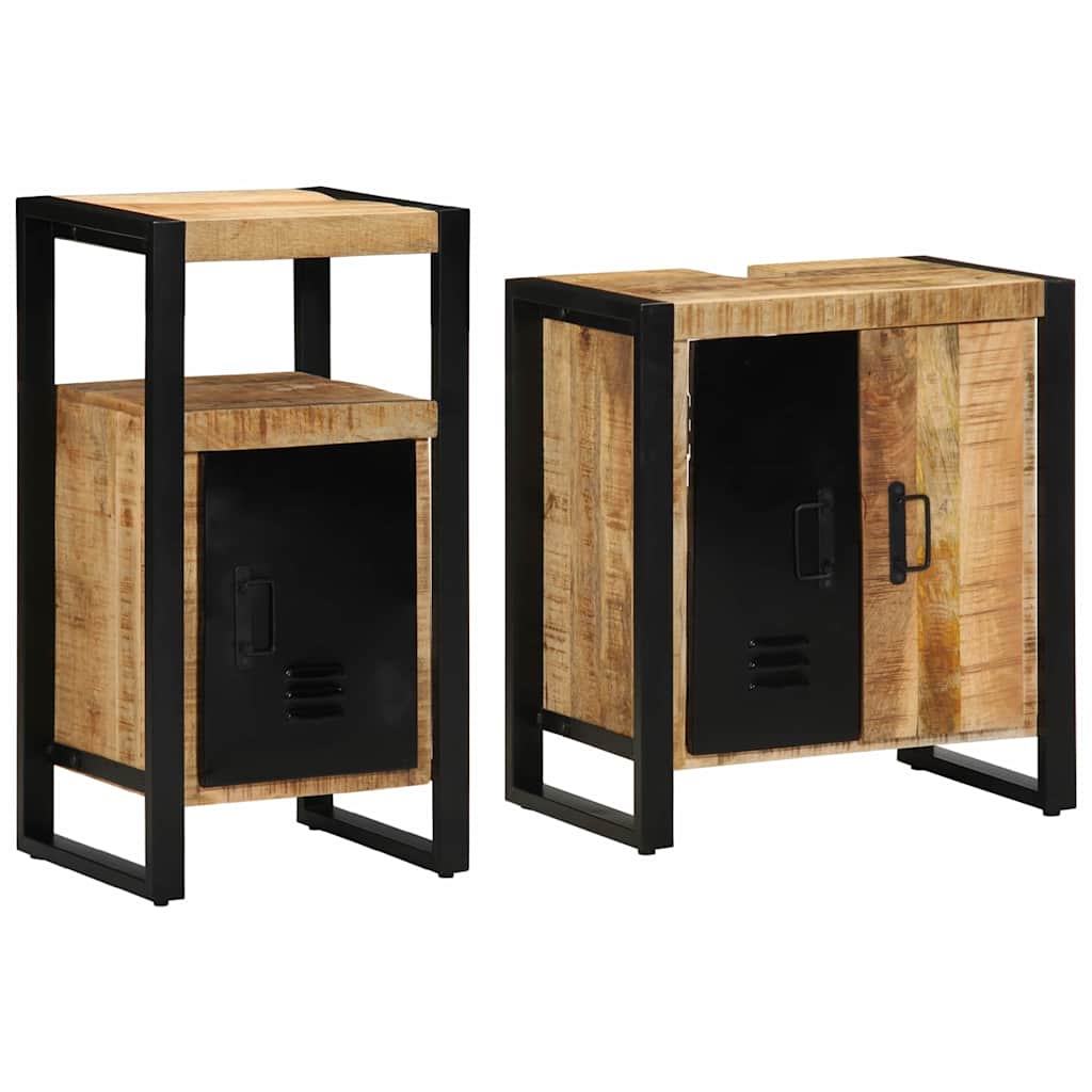 Ensemble de mobilier de salle de bain 2 pc Marron et Noir