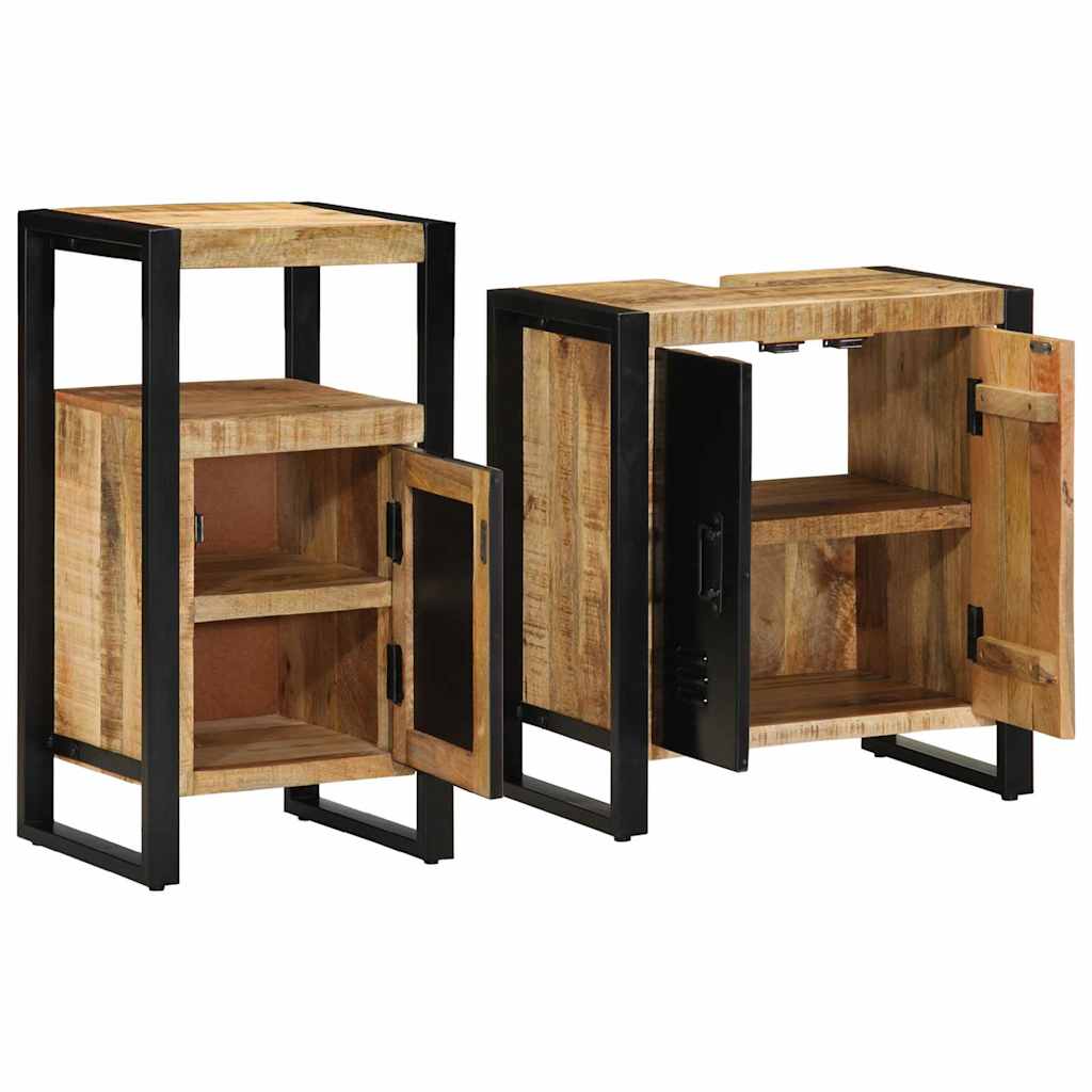 Ensemble de mobilier de salle de bain 2 pc Marron et Noir