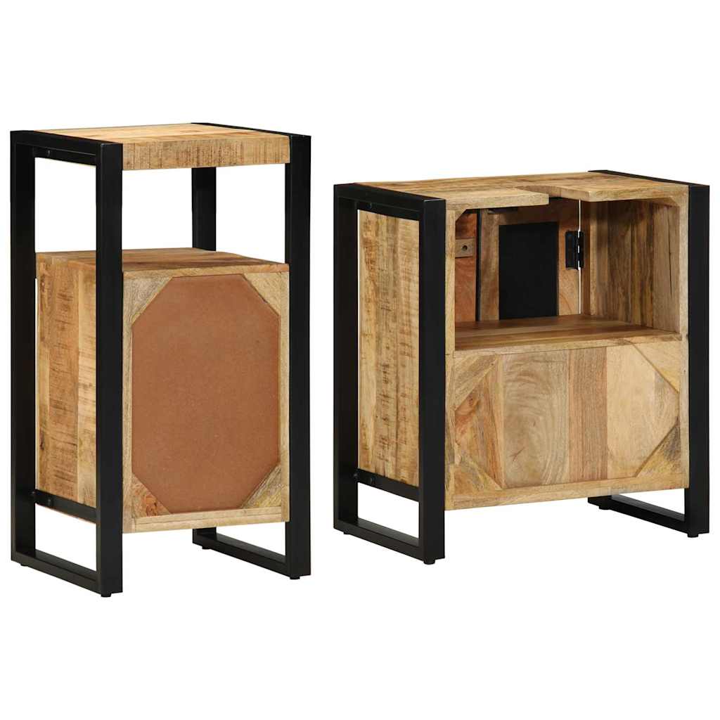 Ensemble de mobilier de salle de bain 2 pc Marron et Noir