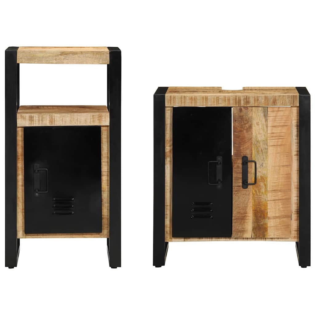 Ensemble de mobilier de salle de bain 2 pc Marron et Noir