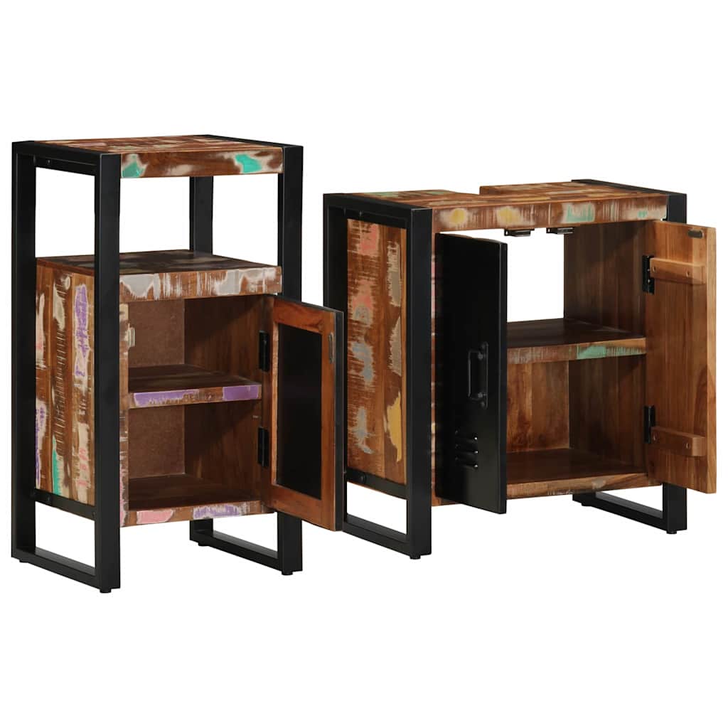 Ensemble de mobilier de salle de bain 2 pc Multicolore et noir