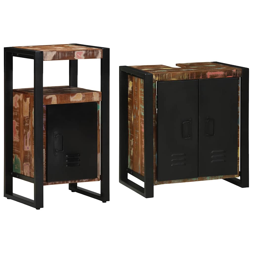 Ensemble de mobilier de salle de bain 2 pc Multicolore et noir