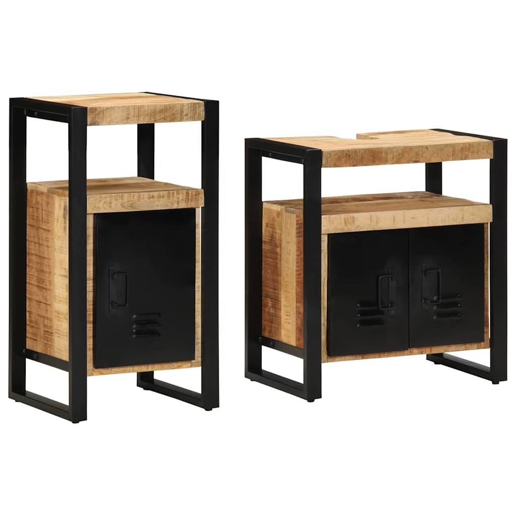 Ensemble de mobilier de salle de bain 2 pièces Marron