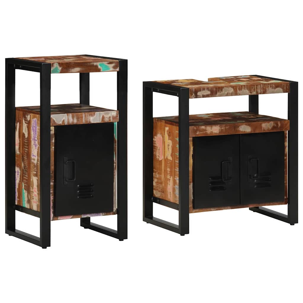 Ensemble de mobilier de salle de bain 2 pièces Marron
